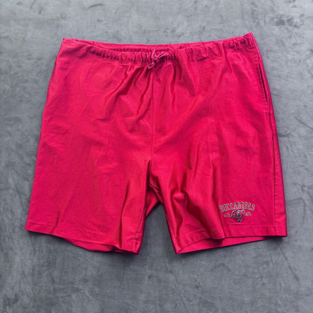 NFL Tampa Bay Buccaneers Red Shiny Athletic Shorts Embroidered Logo Mens XL